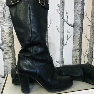 Coach Maxene Boot half zip with Brass Buckles size 7